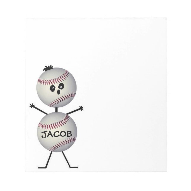 Bloco De Notas Jogador Baseball Personalizado (Frente)