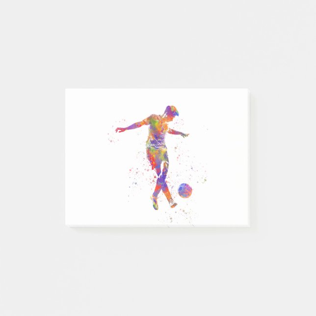 Bloco De Notas Jogador de futebol na aquarela (Frente)