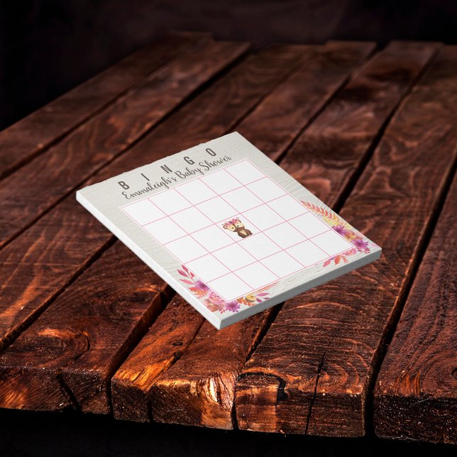 Bloco De Notas Jogo de Bingo Animal da Floresta do chá de fraldas (Criador carregado)