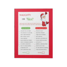 Bloco De Notas Jogo de Natal Mal ou Bem Comportado
