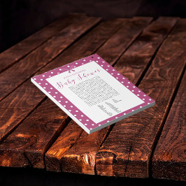 Bloco De Notas Jogo Encontrar Palavra Chá de fraldas Brilhante