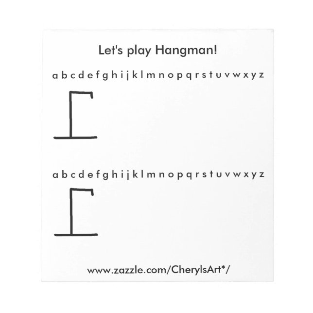 Bloco De Notas Jogos de Hangman Notepads (Frente)