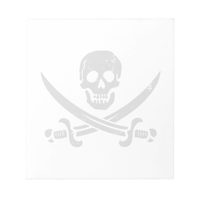 Bloco De Notas John Rackham (Calico Jack) Pirata Flag Jolly Roger (Frente)