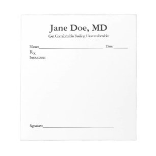 Bloco De Notas Joke prescription pad - 5.5" x 6" Notepad