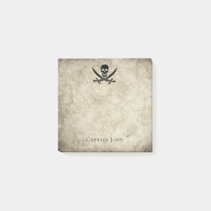 Bloco De Notas Jolly Roger e o nome no mapa do Vintage
