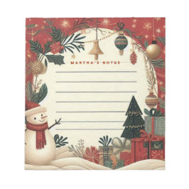Bloco De Notas Jolly Snowman Christmas