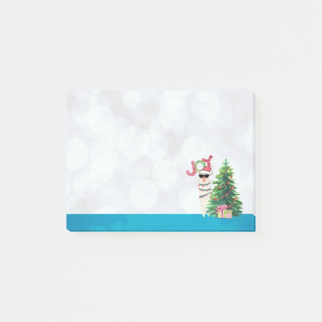 Bloco De Notas Joy Typografia | Natal Llama (Frente)