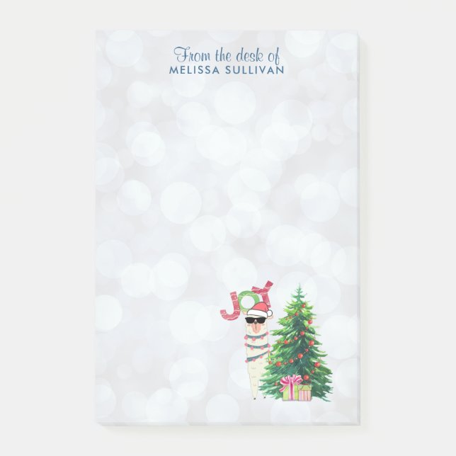 Bloco De Notas Joy Typografia | Natal Llama (Frente)