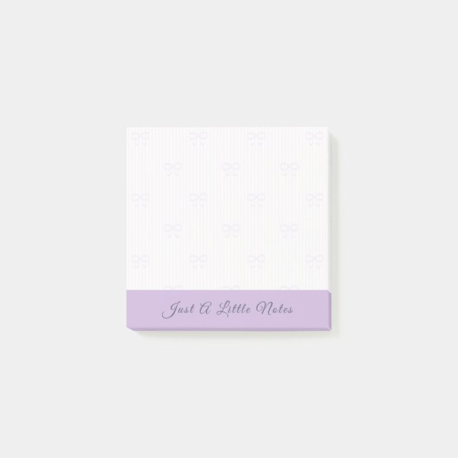 Bloco De Notas Just A Little Note Lilac Bow Watermark (Frente)