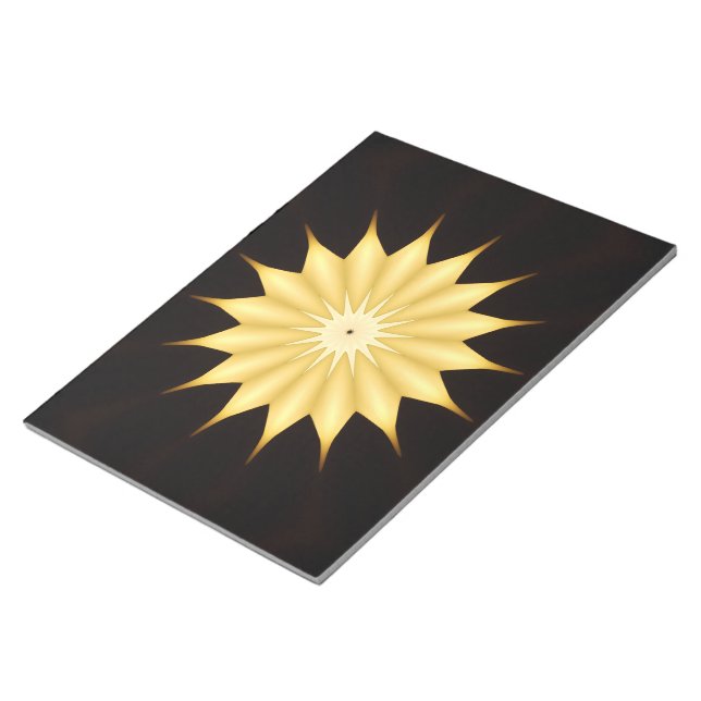 Bloco De Notas Kaleidoscope Design Brilhante Estrela Amarela (Inclinado)