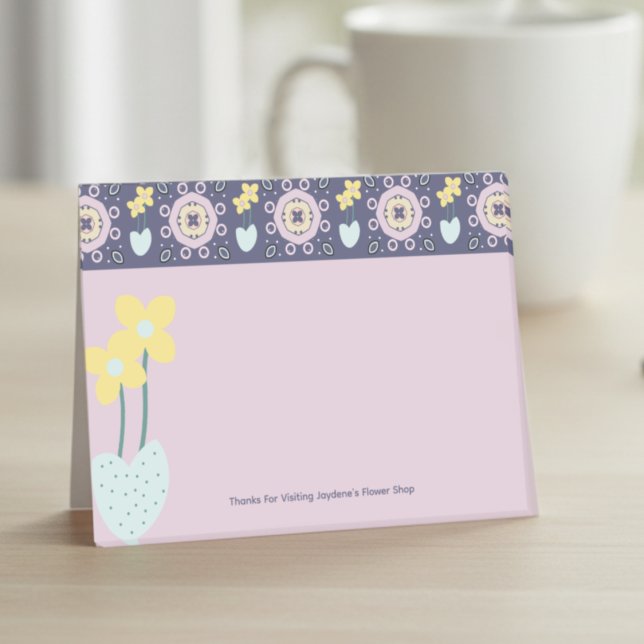 Bloco De Notas Kawaai Pastel Flowers (Adorable kawaii post it notes with a custom message at the bottom. Home or work.)
