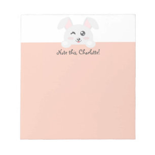 Bloco De Notas Kawaii Animal Personalizado - Coelhinho