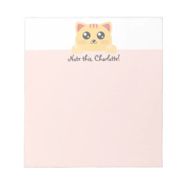 Bloco De Notas Kawaii Animal Personalizado - Kitten