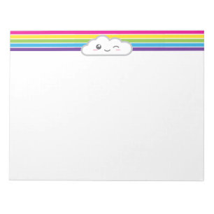 Bloco De Notas Kawaii Cloud e Rainbow Notepad
