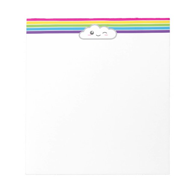 Bloco De Notas Kawaii Cloud e Rainbow Notepad (Frente)