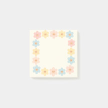 Kawaii Daisy Border Sticky Notes - Postar Notas