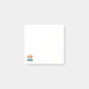 Bloco De Notas Kawaii Mushroom Lendo um livro