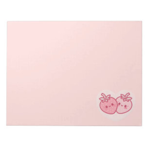 Bloco De Notas Kawaii Namorados Rosa Morangos