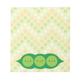 Bloco De Notas Kawaii Peas em um Pod