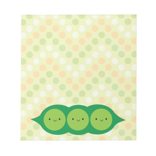 Bloco De Notas Kawaii Peas em um Pod (Frente)