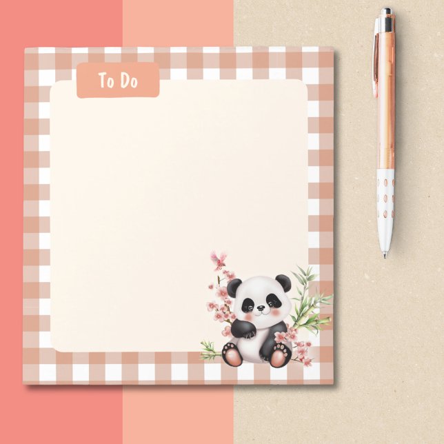 Bloco De Notas Kawaii Personalizado A Fazer (Back to School To Do Panda Kawaii Anime Style Notepad)