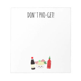 Bloco De Notas Kawaii Pho Don't Pho-Get Punny Noodles
