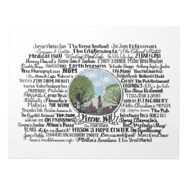 Bloco De Notas Keene, NH - Agora e Depois (Frente)