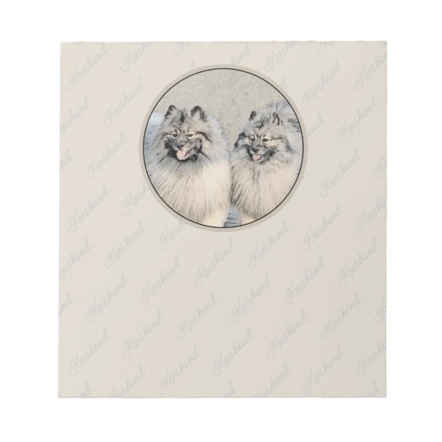 Bloco De Notas Keeshond Brothers Painting - Arte Original de Cach (Frente)