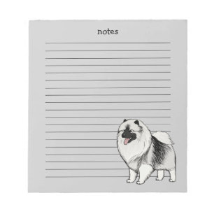 Bloco De Notas Keeshond com Texto Personalizável
