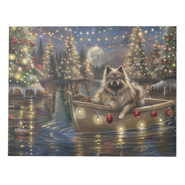 Bloco De Notas Keeshond Natal Festivo Voyage (Frente)