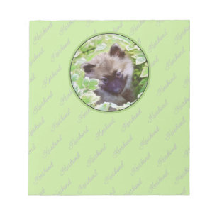 Bloco De Notas Keeshond Puppy na Pintura Original