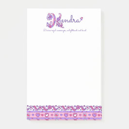 Bloco De Notas Kendra personalizou o nome K significando postar a