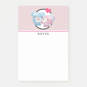 Bloco De Notas Kissing Bears Cute e Kawaii