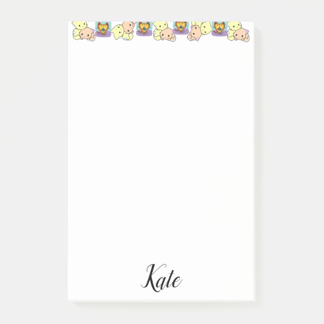 Bloco De Notas Kit de Blocos de Notas Adesivos Gatos Gatinhos (Frente)