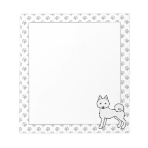 Bloco De Notas Klee Kai Cute Cartoon Cog Branco