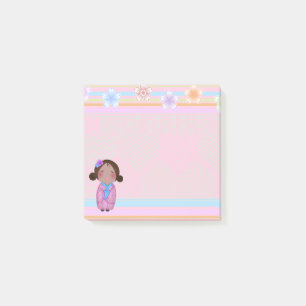 Bloco De Notas kokeshi sakura - almofada de notas do post-it