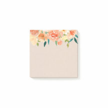 Kraft Paper Peach Florals Rustic Chic Russo