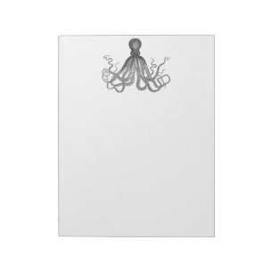 Bloco De Notas Kraken - polvo gigante preto/Cthulu