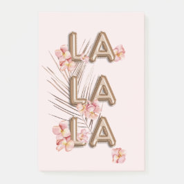 Bloco De Notas LA LA LA LA Girly Trendy RoseGold Motivação da Flo