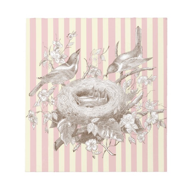 Bloco De Notas La Petite Famille em fundo rosa e creme (Frente)