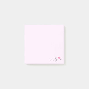 Bloco De Notas Lábios cor-de-rosa elegantes caligrafia manuscrit