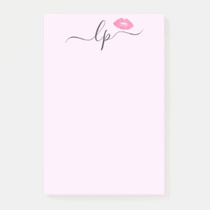 Bloco De Notas Lábios cor-de-rosa elegantes caligrafia manuscrit