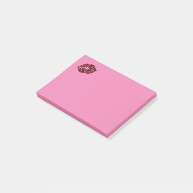 Bloco De Notas Lábios Vermelhos - postar anotações (Inclinado)