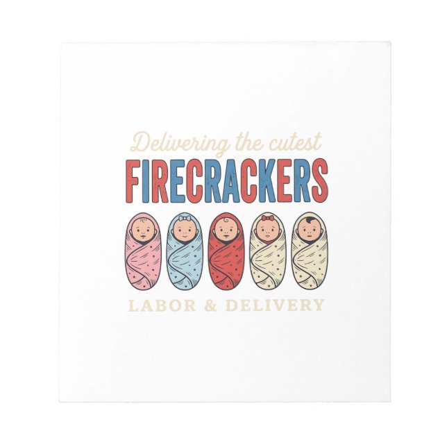Bloco De Notas Labor & Delivery Fogos de Artifício Enfermeira de  (Frente)