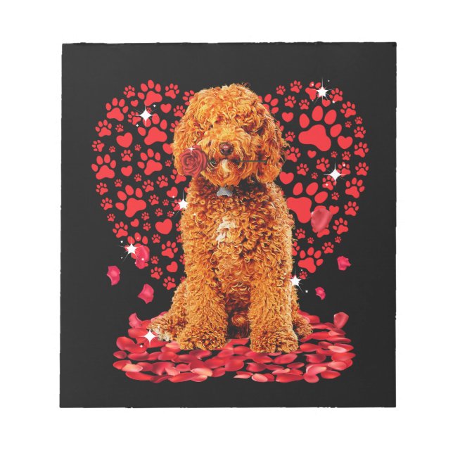 Bloco De Notas Labradoodle Namorados Cão Cachorro Pet Lover (Frente)