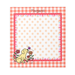 Bloco De Notas Labrador Amarelo Personalizado e Verde