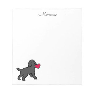 Bloco De Notas Labrador Preto Personalizado Cuppy e Coração