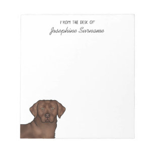 Bloco De Notas Labrador Retriever Lab Dog Chocolate Personalizado