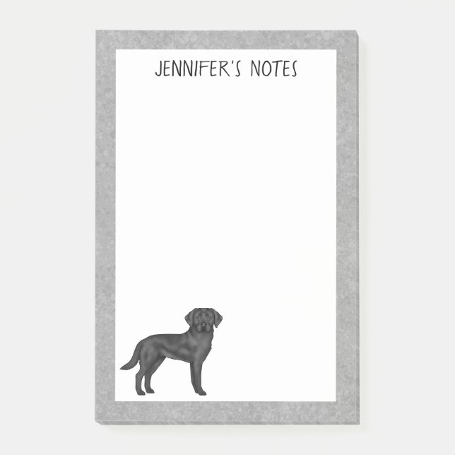 Bloco De Notas Labrador Retriever Lab Preto Cachorro Nome Persona (Frente)