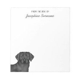 Bloco De Notas Labrador Retriever Lab Preto Personalizado Nome